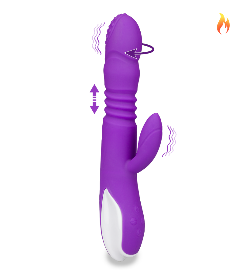 Vibromasseur rabbit va-et-vient rotatif et chauffant Hermann