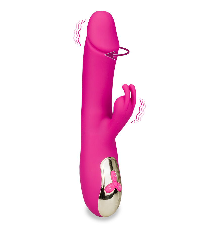 Vibromasseur rabbit vibrant et rotatif Leki